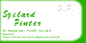 szilard pinter business card